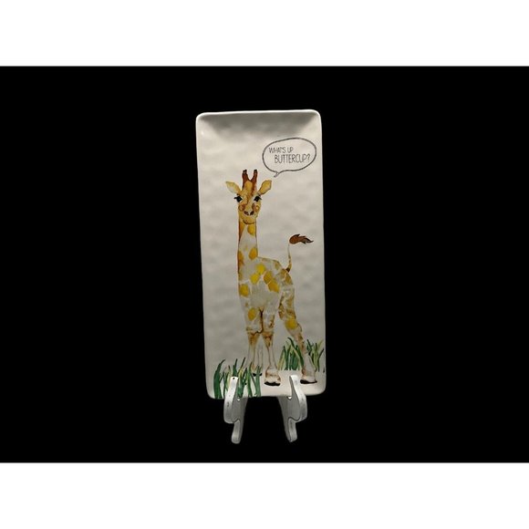 Pier 1 Giraffe Platter What's Up Buttercup Ironstone Bread Appetizers Cheese - Picture 2 of 16